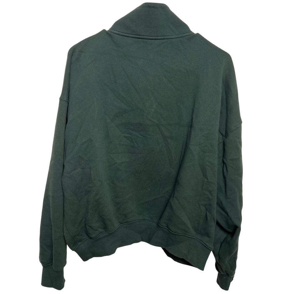 PINK Victoria's Secret Quarter Zip Pullover Sweatshirt Green Embroiderd M Sporty - Picture 8 of 10